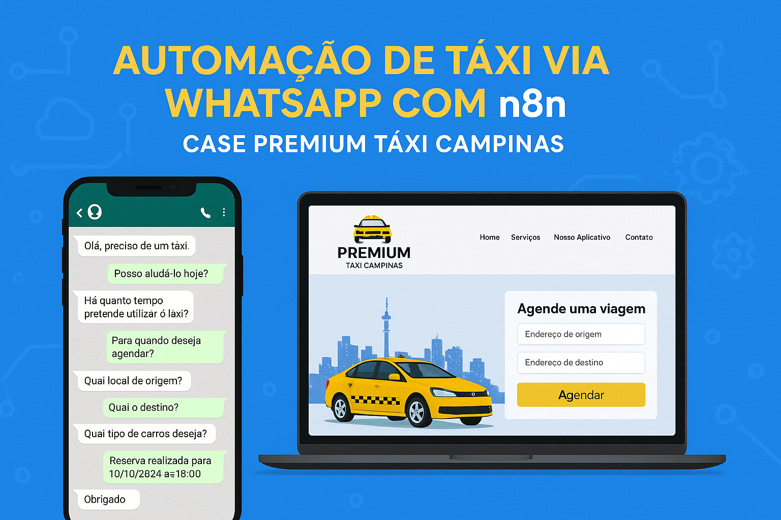 🚕 Automação de Atendimento de Táxi via WhatsApp com n8n – Case Premium Táxi Campinas